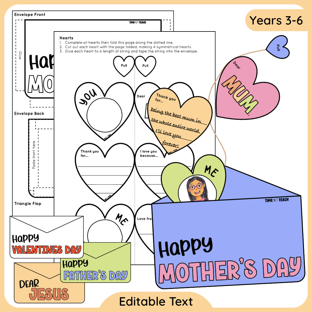 String of Hearts Craft (Digital Download)