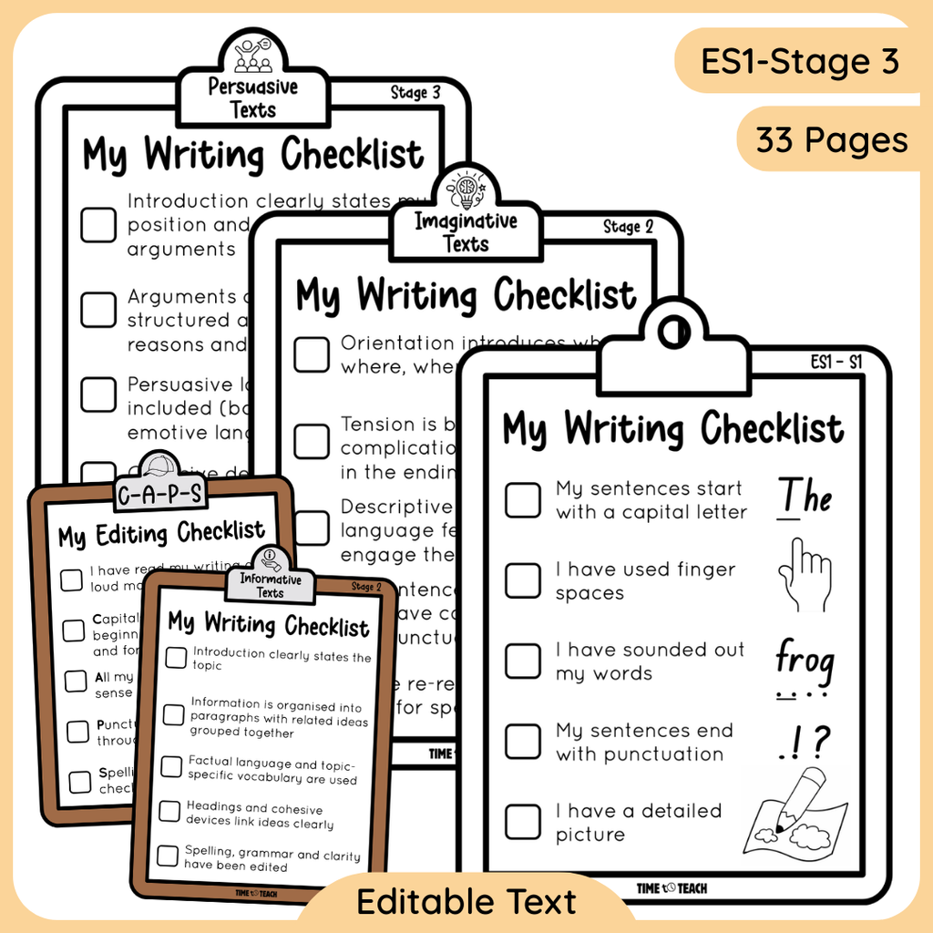 Writer's Checklists (Digital Download)