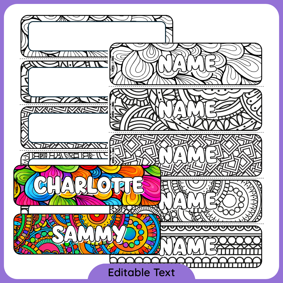 Mindfulness Name Tags (Digital Download)