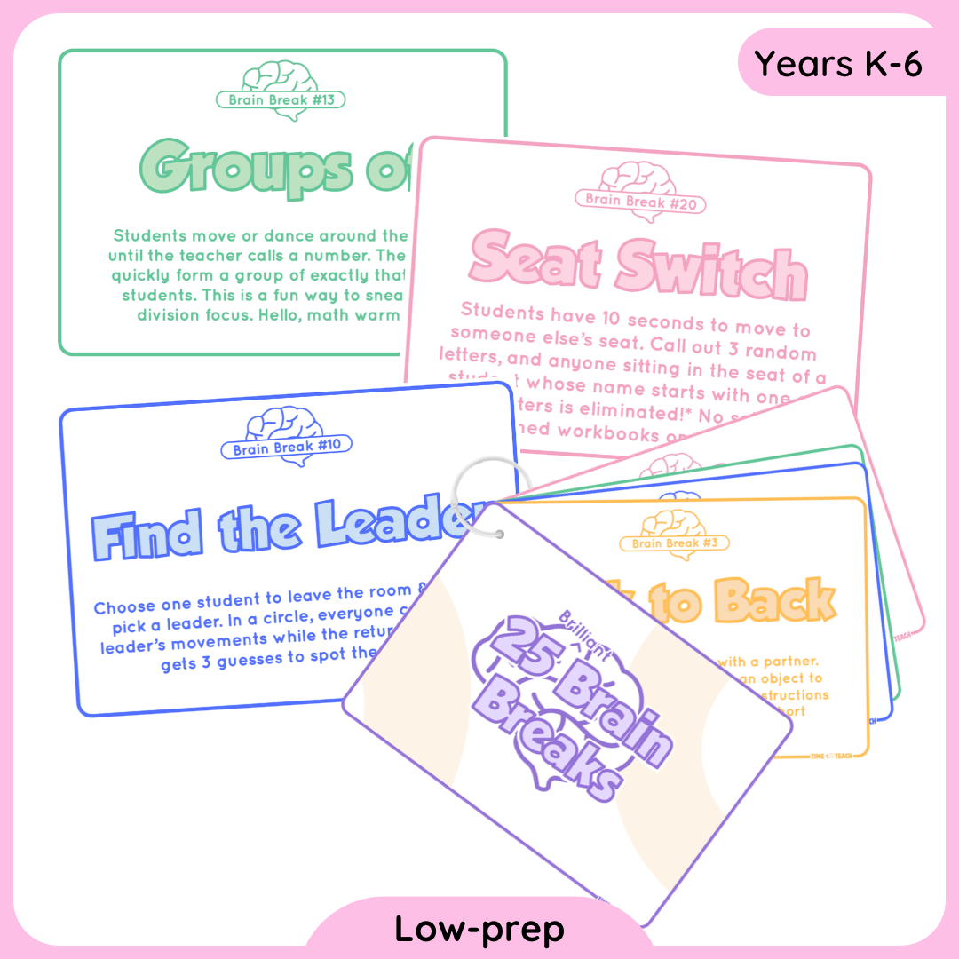 Brain Break Task Cards (Digital Download)
