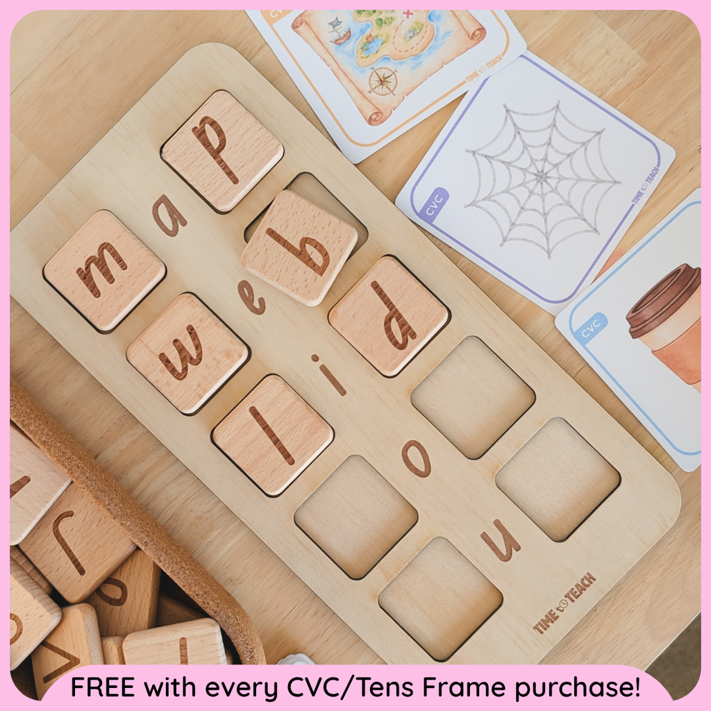 CVC Picture & Word Task Cards